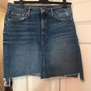 H & M premium denim skirt with raw hemline